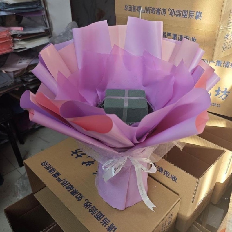 DIY 材料包花束外殼（紫），內附花泥